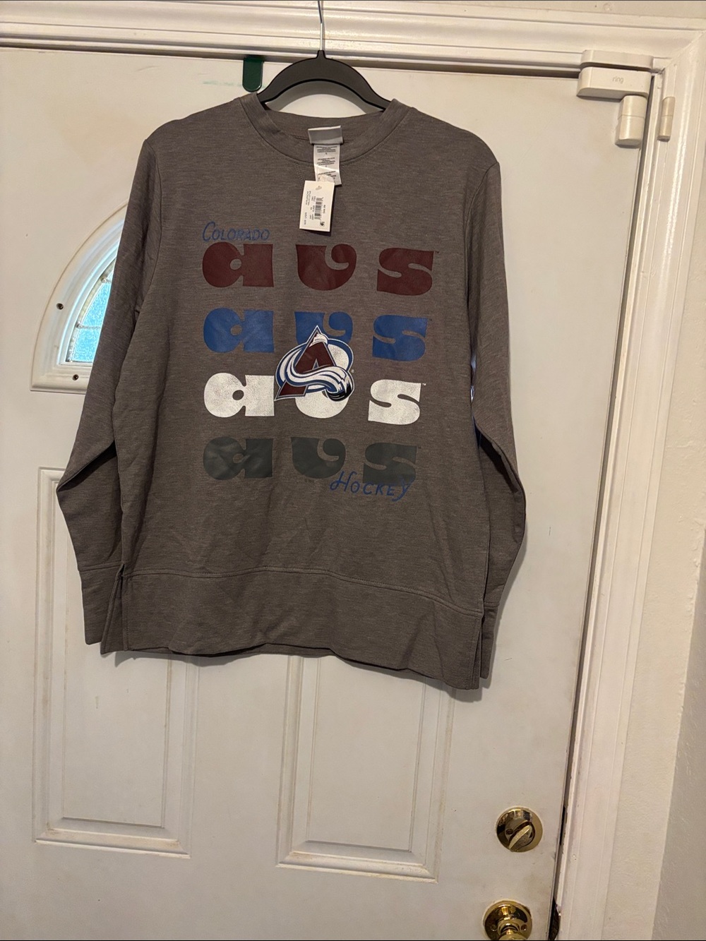 NHL Reebok Colorado Avalanche Gray Crewneck Sweatshirt